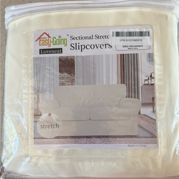 Sectional crème color stretch slipcovers for loveseat - Picture 1 of 1